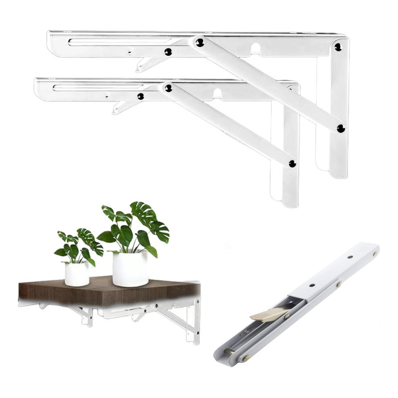 Set2 Escuadras Abatibles Metálicas Repisa 400x215mm Soporte