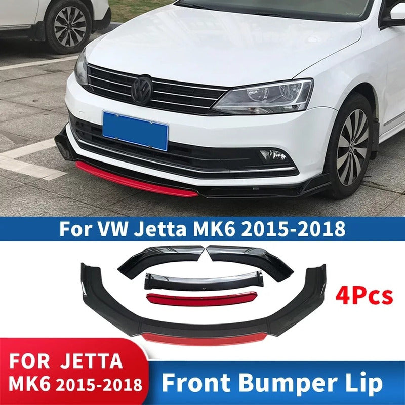 Lip Frontal 4 Piezas Rojo Bumper Parachoques Universal /r&c