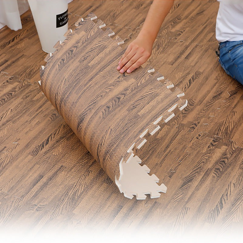 X4 Piso Goma Eva Puzzle Alfombra Madera 60x60x1cm Antigolpe