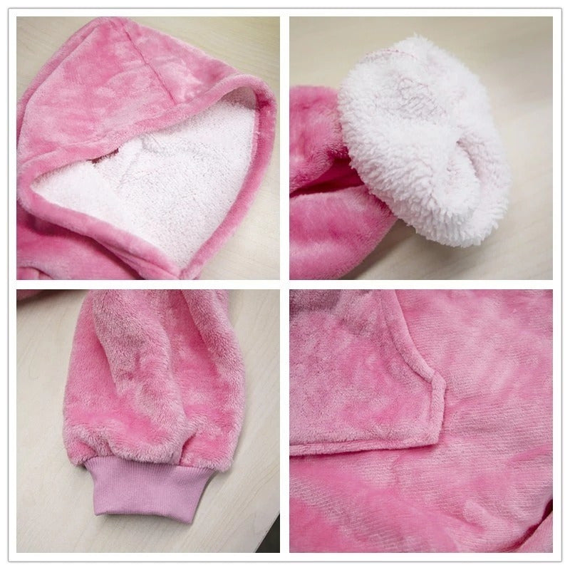 Polerón Con Capucha Sudadera Manta Sherpa Invierno Huggle/r&