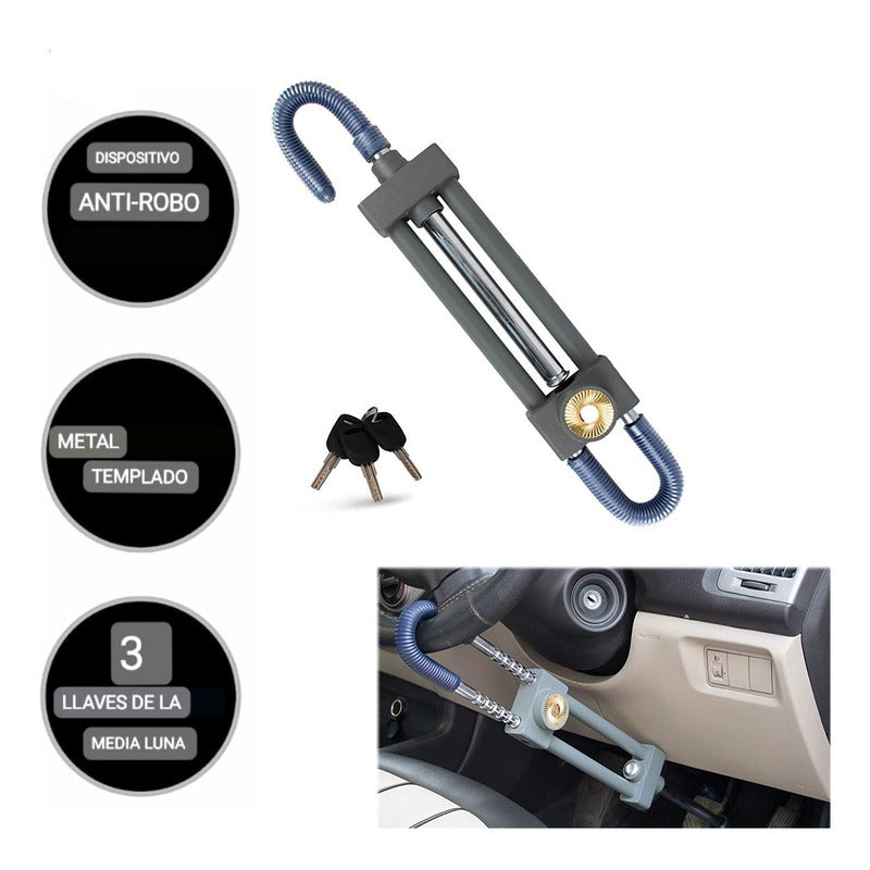 Traba Volante Y Pedal Antirrobo + Llave Cq-legend Metal /r&c