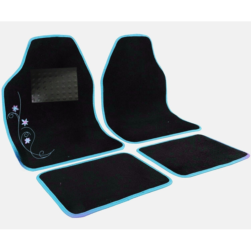 Set Cubre Piso Mujer Alfombra 4pcs Auto Universal Diseño Ryc