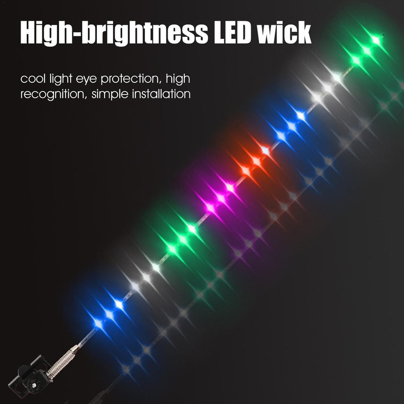 Antena Tipo Látigo Con Luz Rgb Luz Led 100cm 12-24v