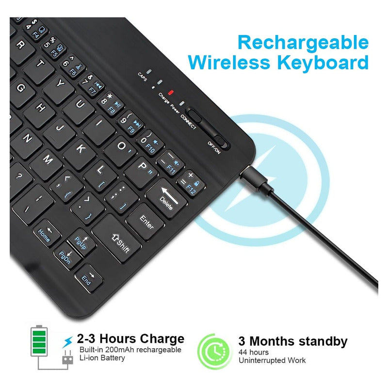 Mini Teclado Bluetooth Recargable Comp Android/ios/pc Soport