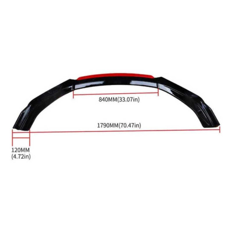 Lip Frontal 4 Piezas Rojo Bumper Parachoques Universal /r&c