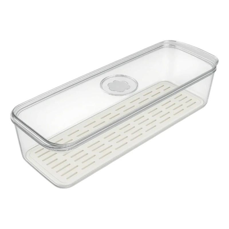 Organizador Refrigerador Contenedor Acrílico Con Tapa Fresco