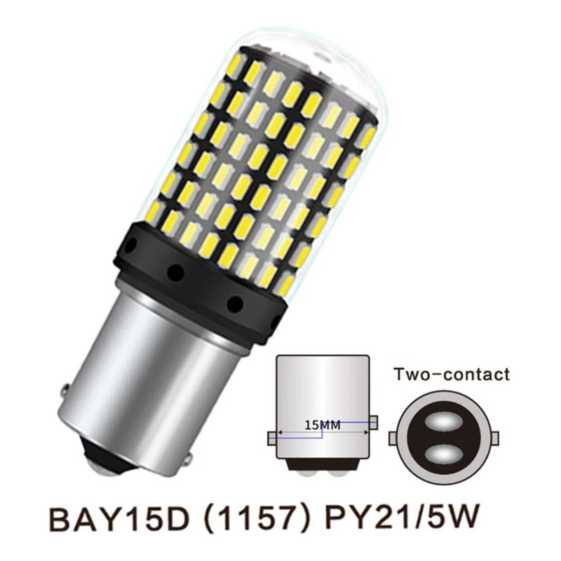 Ampolleta 144 Led Luz Freno Auto 2c Y 1 C 12v Alto Brillo.
