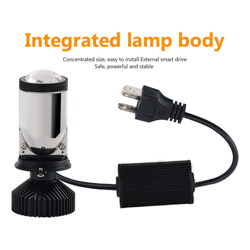 Kit 2 Ampolletas Turbo Led Y9 Mini Proyector Con Lupa H4