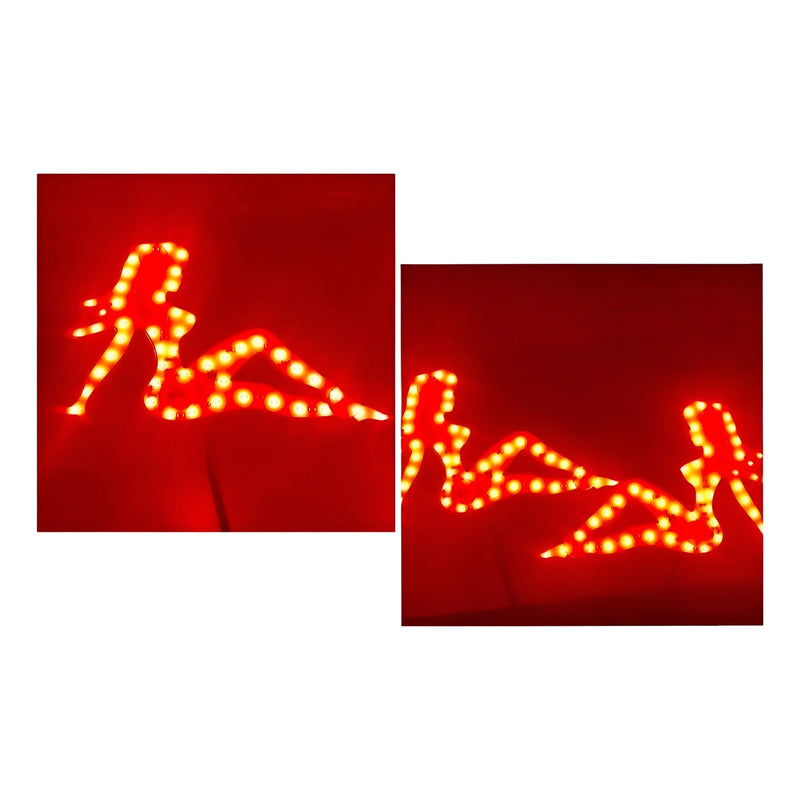 X2 Luz Led Silueta De Mujer Decoración Parabrisa 24v Camión