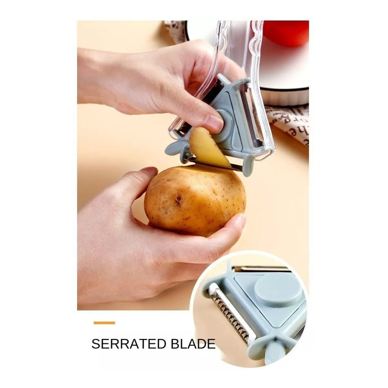 Pelador De Papas Frutas Y Verduras 3en1 Multiusos Ergonómico