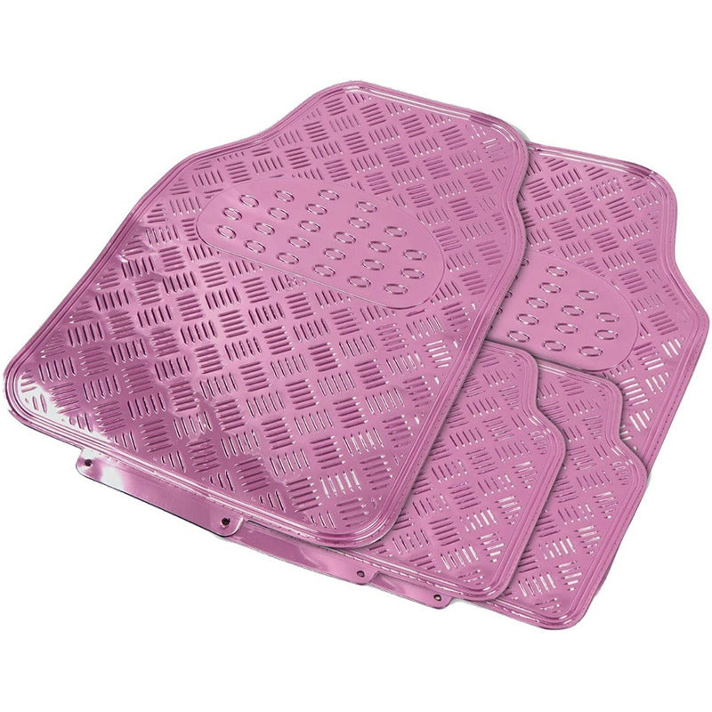 Alfombra Cubre Piso Metálico Para Mujer Set 4pcs Auto Tuning
