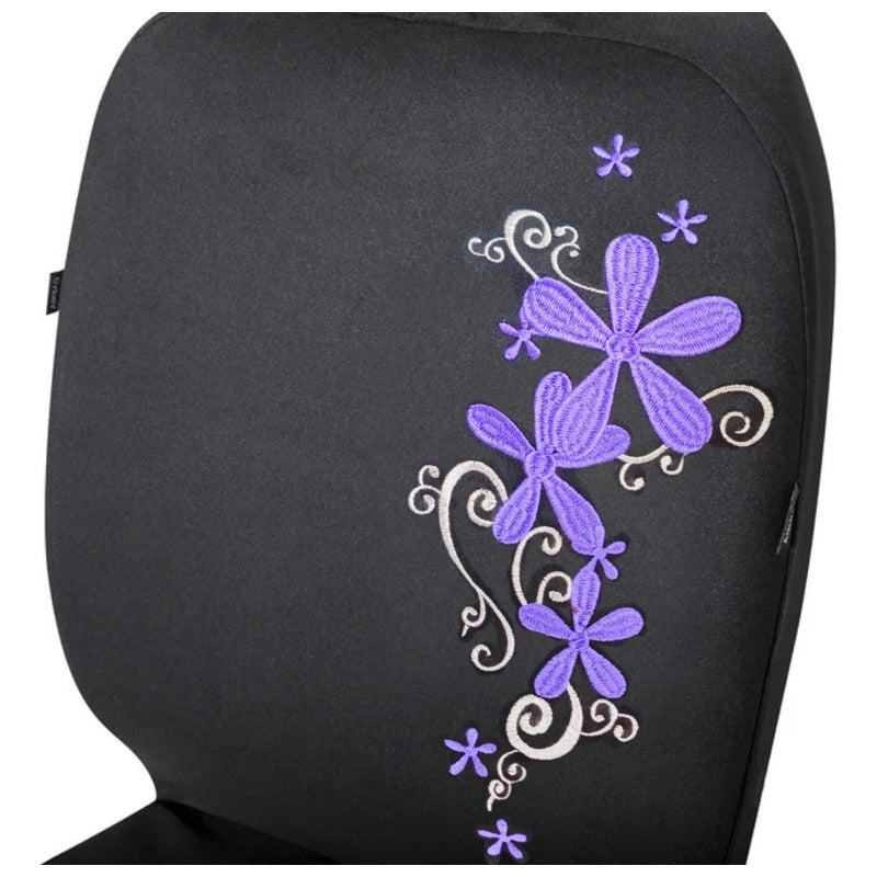 Funda Cubre Asiento Negro-color Mariposa 8pcs Auto Universal