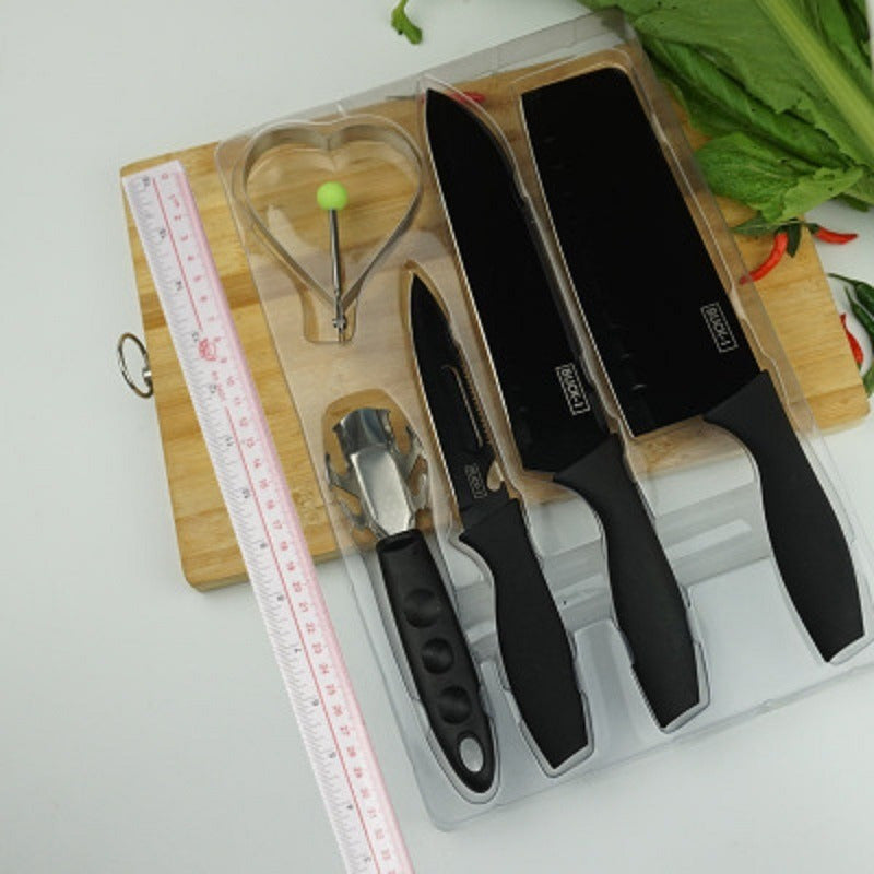 Set De Cuchillos De Cocina 5 Piezas Negro Kit 5 En 1 /ryc