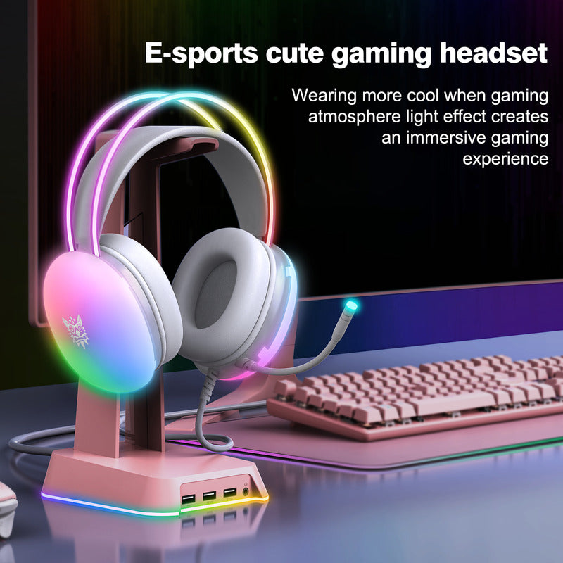 Audífonos Gamer Onikuma X25 Rgb Microfono Comp. Pc Ps4 Ps5
