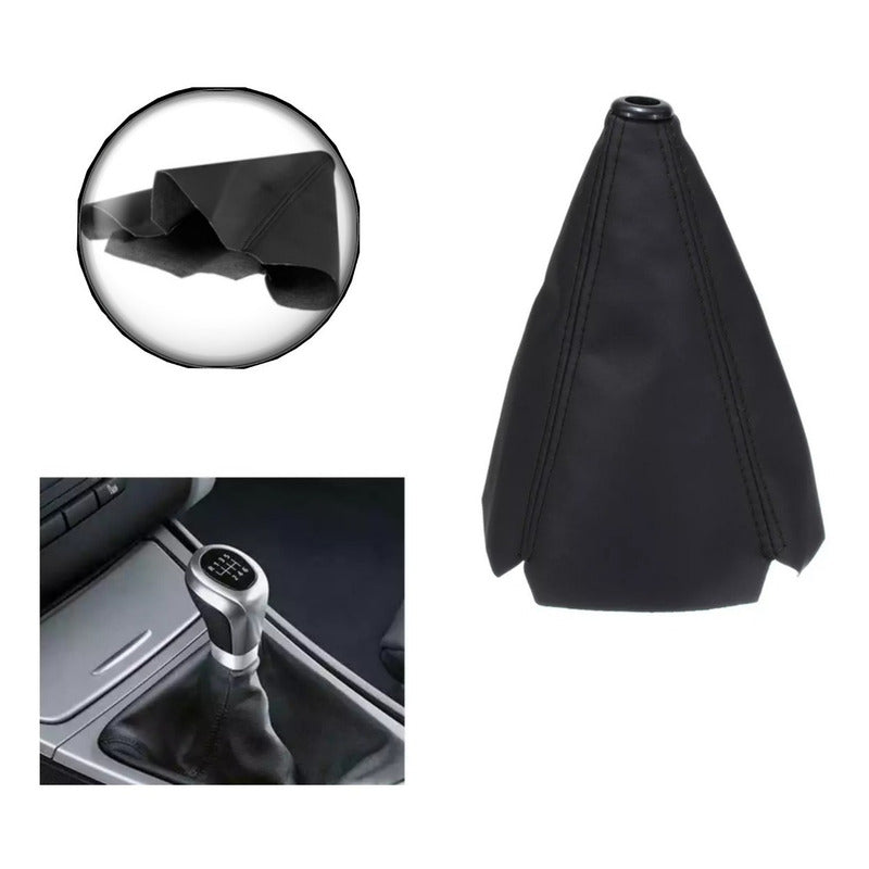 Funda Cubre Palanca De Cambios Eco Cuero Negro Auto Universa