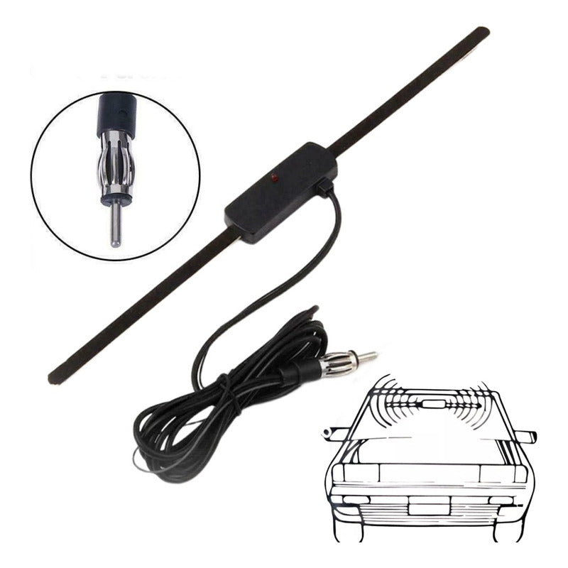 Antena Electrónica Interior Radio Am/fm Parabrisa Auto 28cm