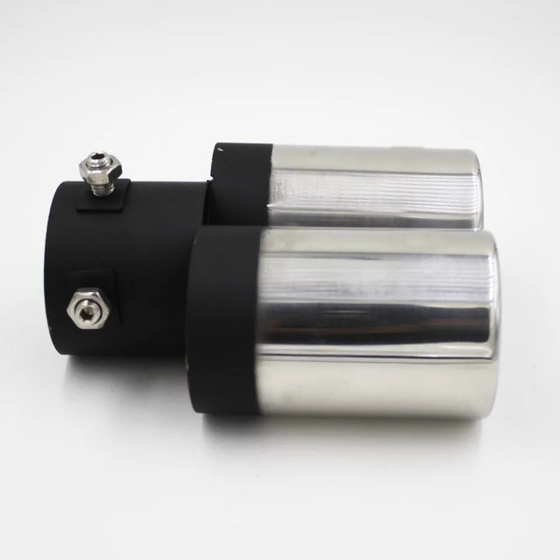Cola De Escape Doble Auto Tuning Universal Bicolor /ryc