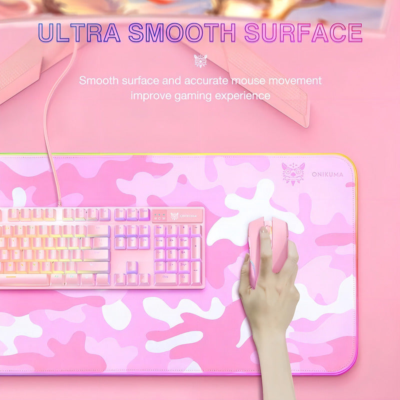 Alfombrilla De Mouse-pad Onikuma Gamer Rgb 30x80cm Rosado
