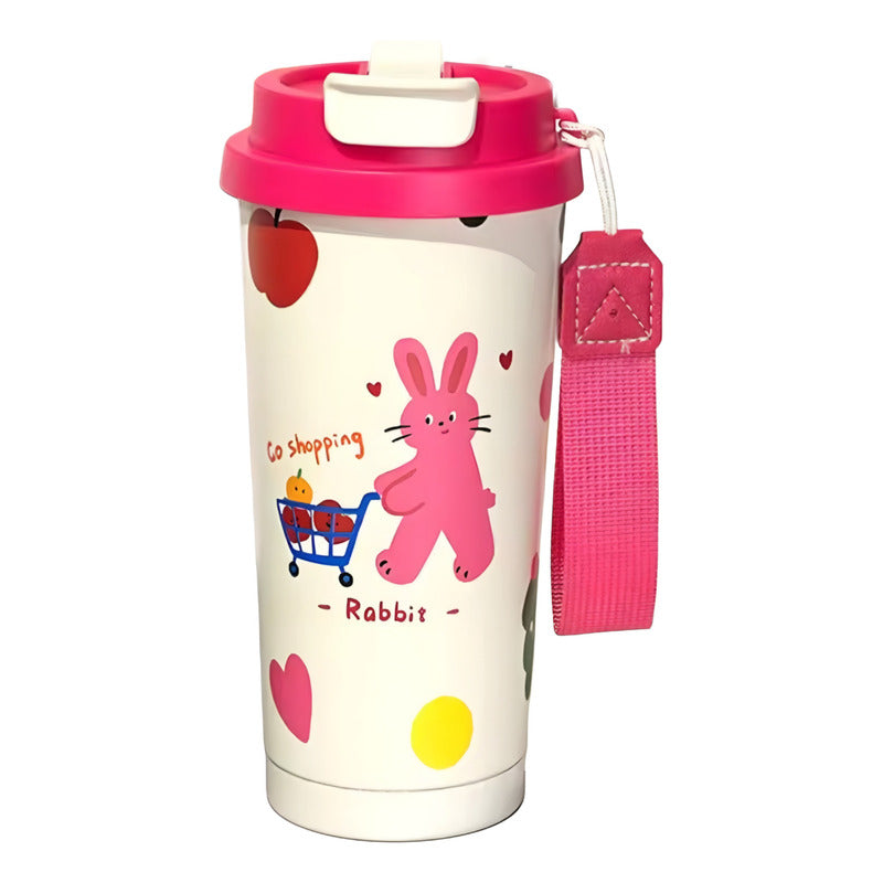 Termo Kawai Botella Térmica Frío Caliente Portátil 500ml 2e1