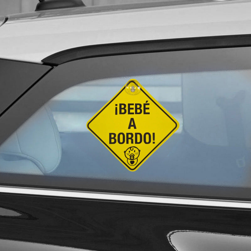 Letrero Bebé A Bordo Señal Con Ventosa Auto Seguridad /ryc
