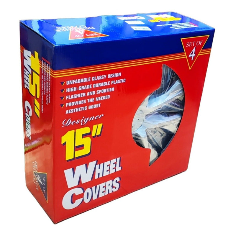 Set X4 Tapa Rueda Aro 15 Cromada Designer Tapa 15 Auto /r&c