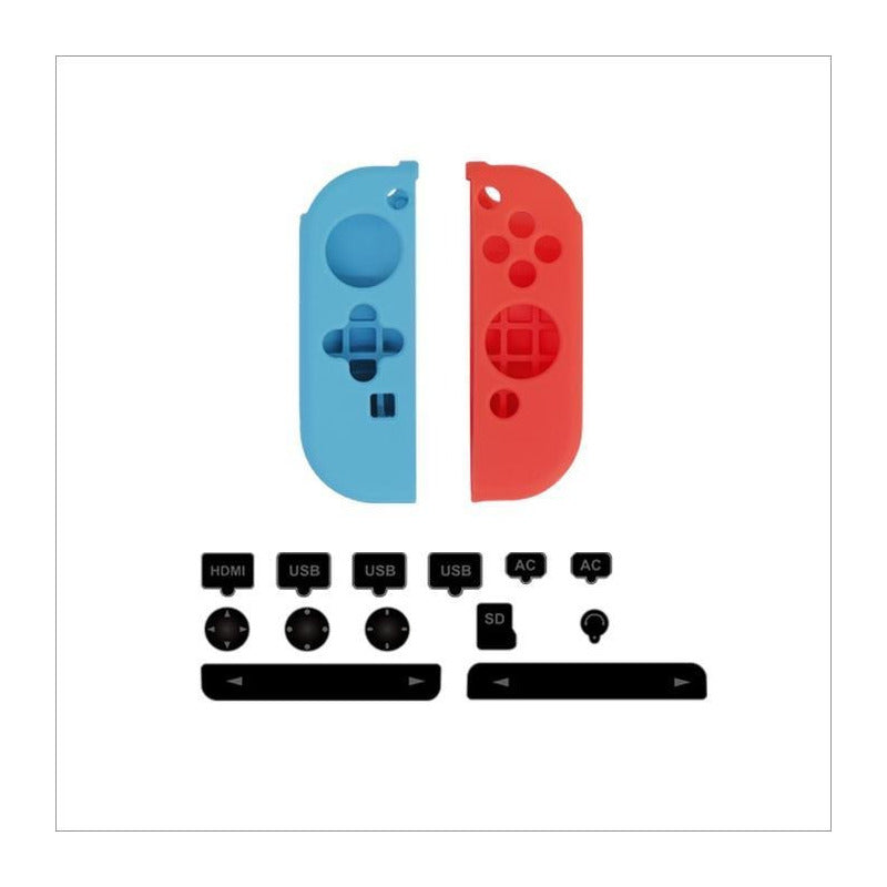 Kit Protector Silicona Para Joy Con N-switch + Antipolvo Ryc