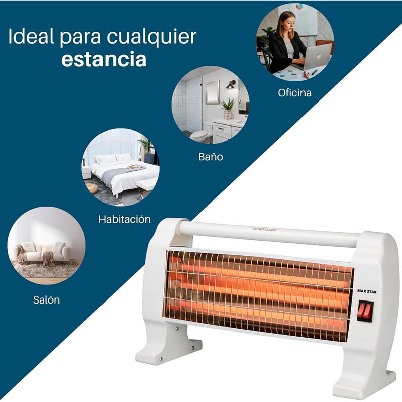 Estufa De Cuarzo Calefactor Eléctrico Horizontal 1200w /r&c