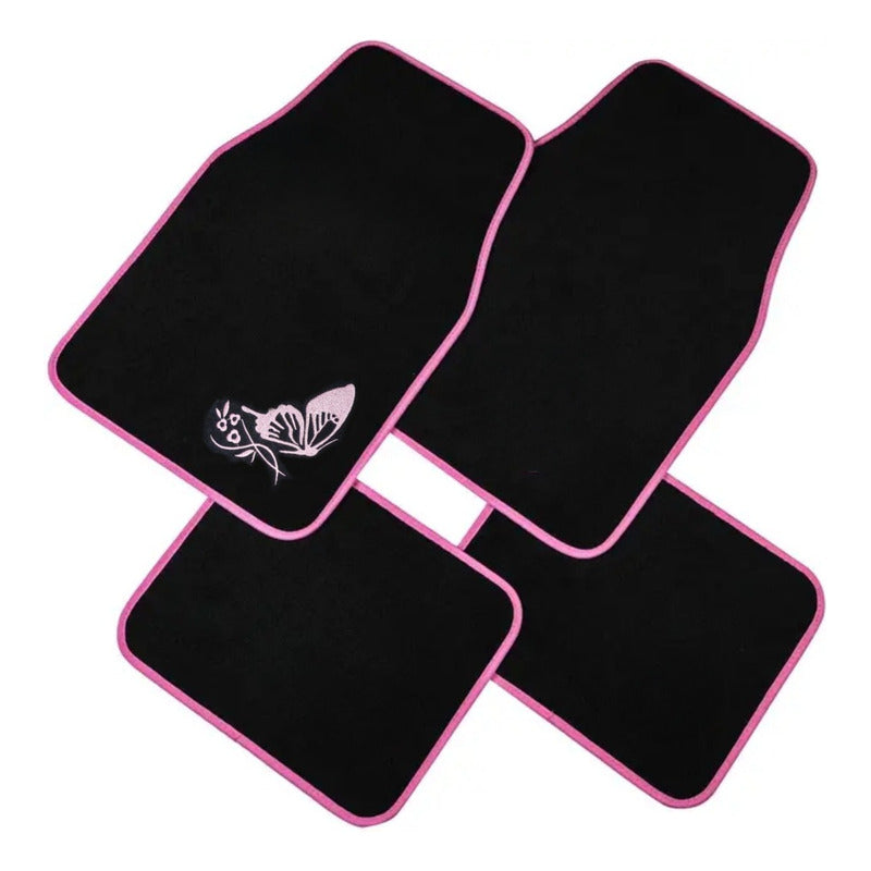 Set Cubre Piso Mujer Alfombra 4pcs Auto Universal Diseño Ryc