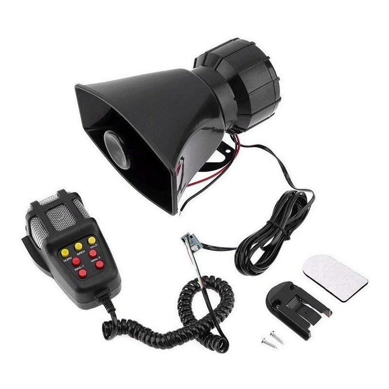 Bocina Policial Sirena Carabinero 7 Tonos Megafono 100w 12v