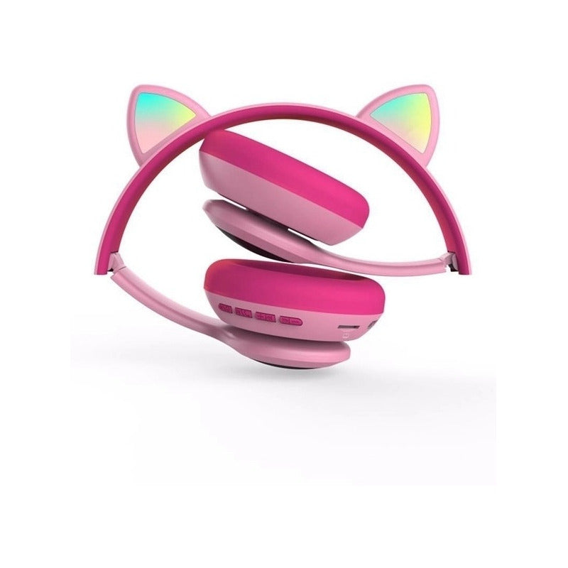 Audífono Bluetooth Con Orejas De Gato Luces Inalámbrico/ryc