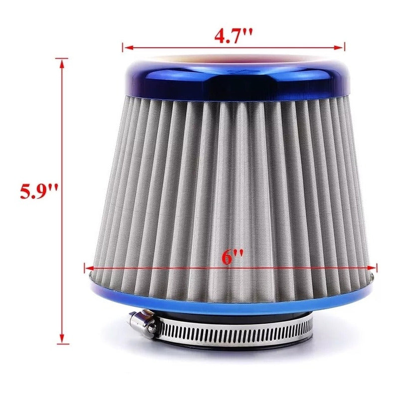 Filtro Cónico De Aire Auto Alto Flujo Tuning Tornasol /r&c