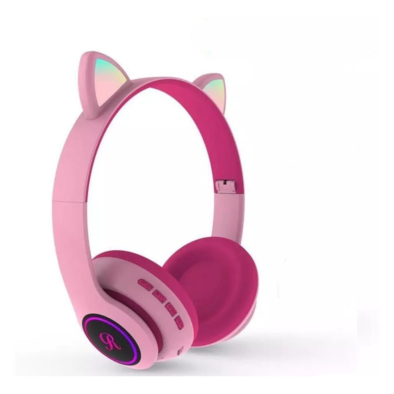Audífono Bluetooth Con Orejas De Gato Luces Inalámbrico/ryc