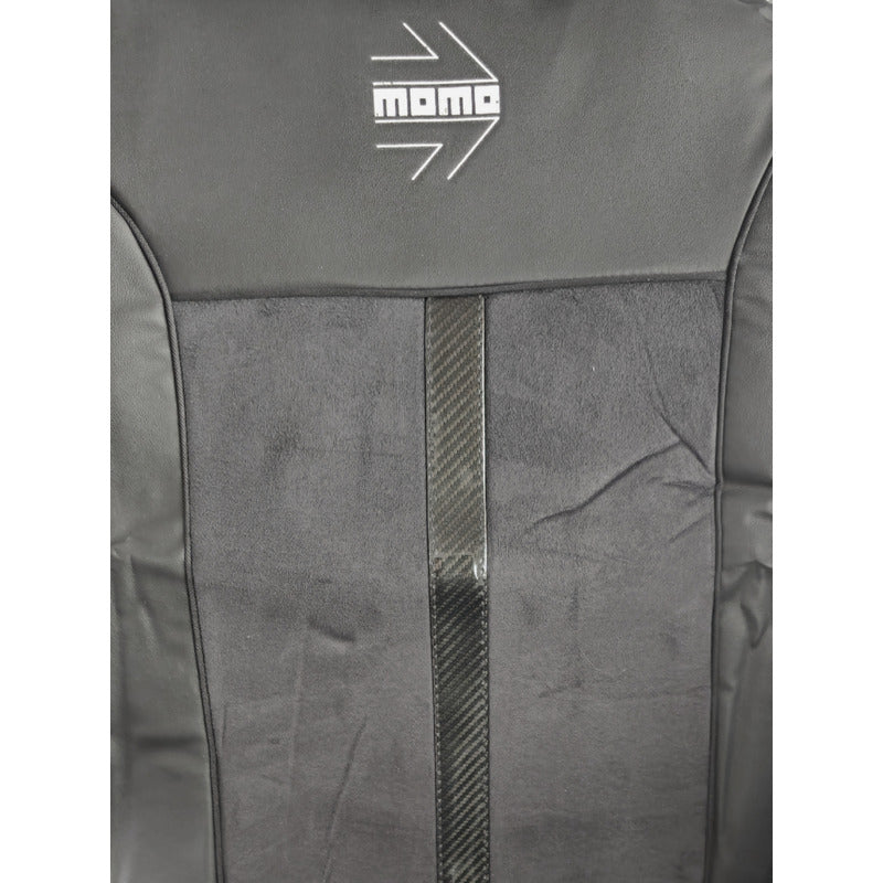 Set Cubre Asiento Momo 10pcs Eco Cuero Y Gamuza Premiun Auto