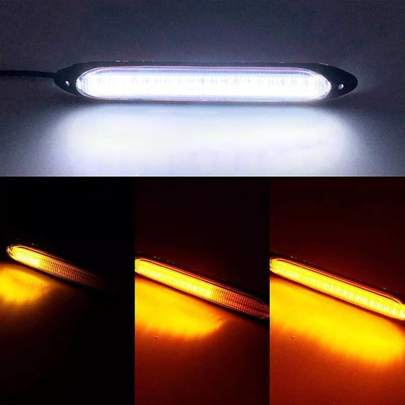 X2 Tira Luz Led Neblinero Secuencial Blanco Amarillo Foco