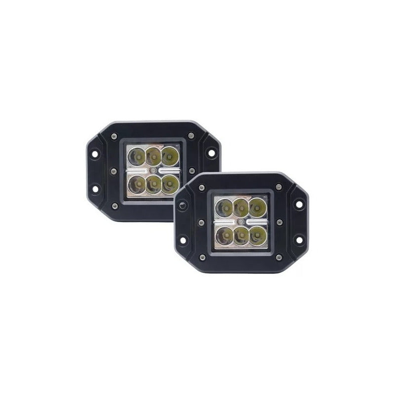 Neblinero 6 Led 18w Embutido Bivoltaje Packx2 /r&c