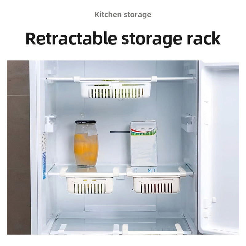 X2 Cesta Organizar Refrigerador Cocina Retractil Telescópic