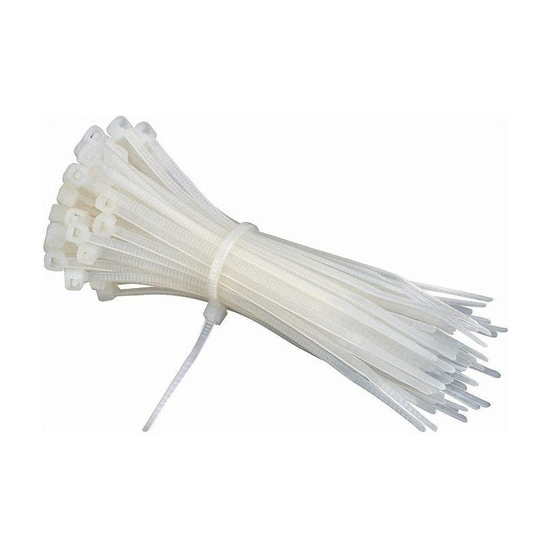 Set 100 Amarras Plásticas 4.8x200mm Precinto Nylon Multiuso