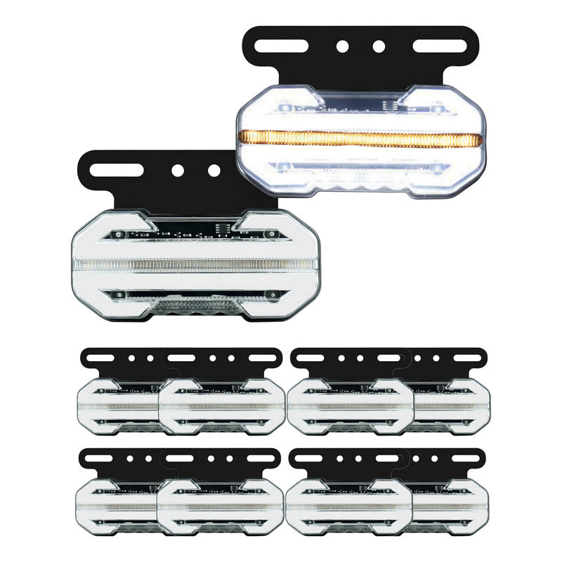 X4 Luz Led De Trocha Bicolor Cn Secuencial 12v/24v Flecha