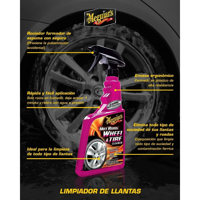 Limpiador De Llantas Meguiar's Hot Rims Whell & Tire Cleaner