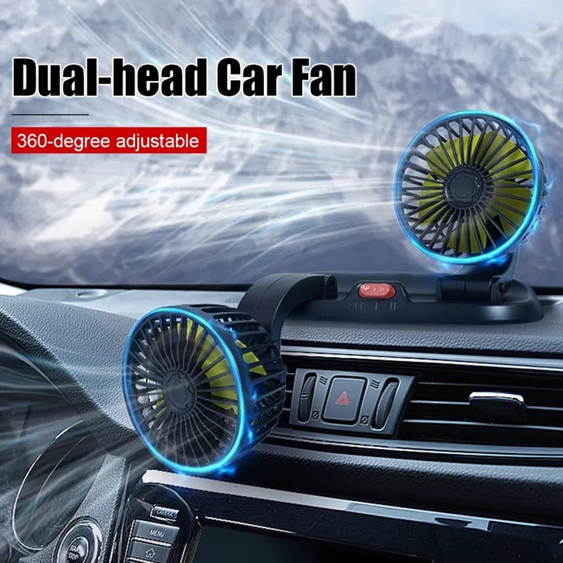 Ventilador Doble Para Auto 360° Conexión 12v Encendedor/ Ryc