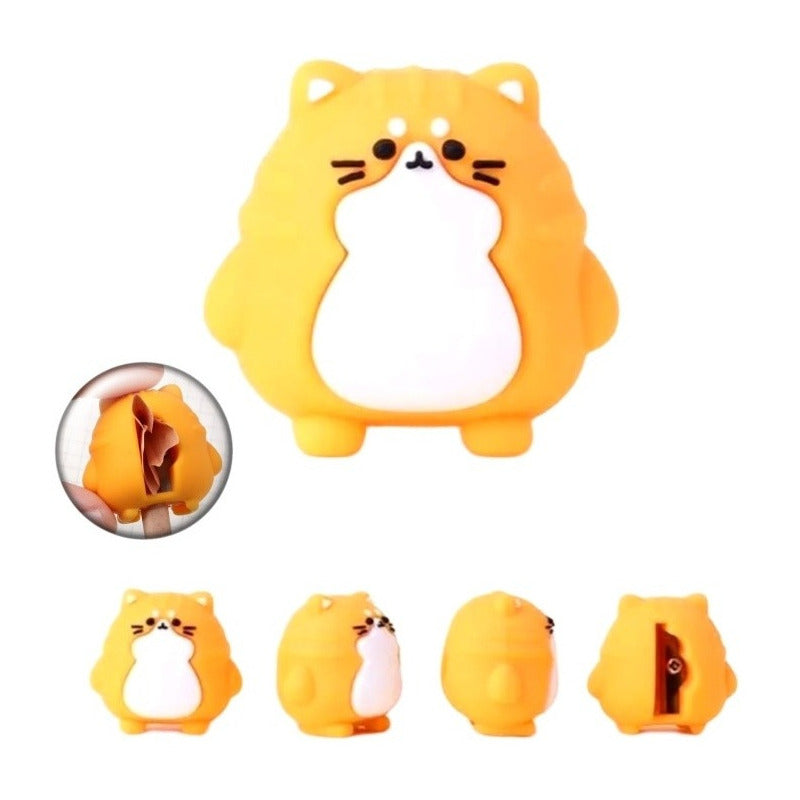 Pack Sacapuntas + Pegamento En Barra De Gato Kawaii Cat Cute