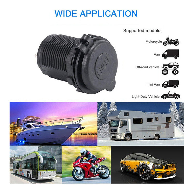 Cargador Doble Usb Adaptador Encendedor Con Luz 12v 1a/2.1a