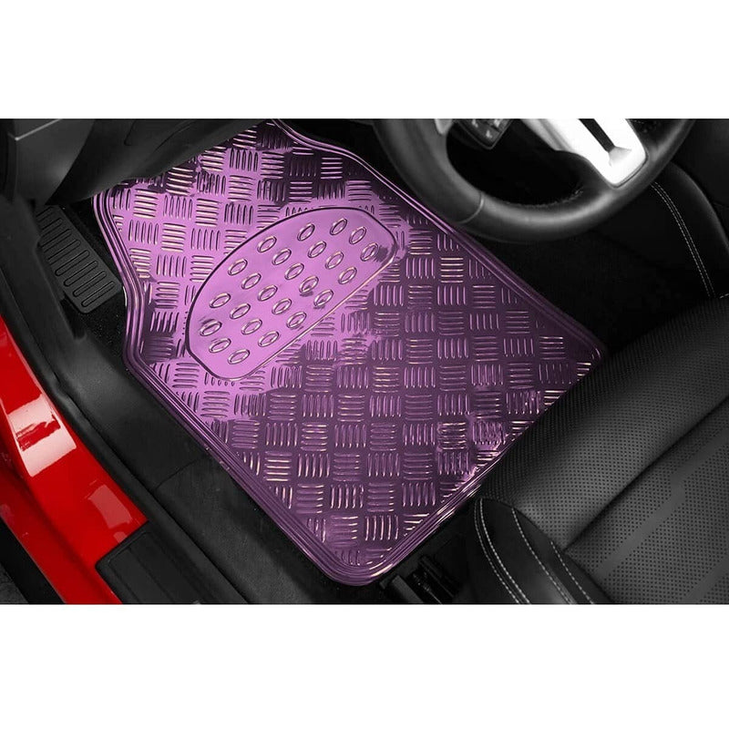 Alfombra Cubre Piso Metálico Para Mujer Set 4pcs Auto Tuning