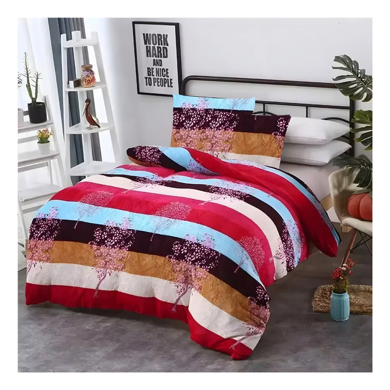 Plumón Cobertor Cubrecama Plush Chiporro Funda 2p Diseños