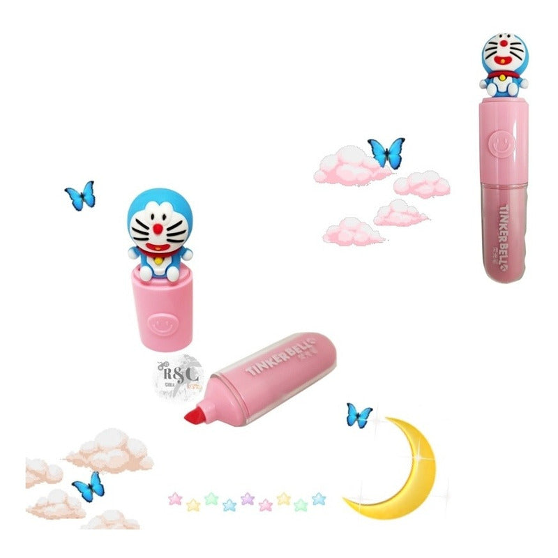 Pack X6 Destacadores Doraemon Resaltadores Gato Cute /ryc