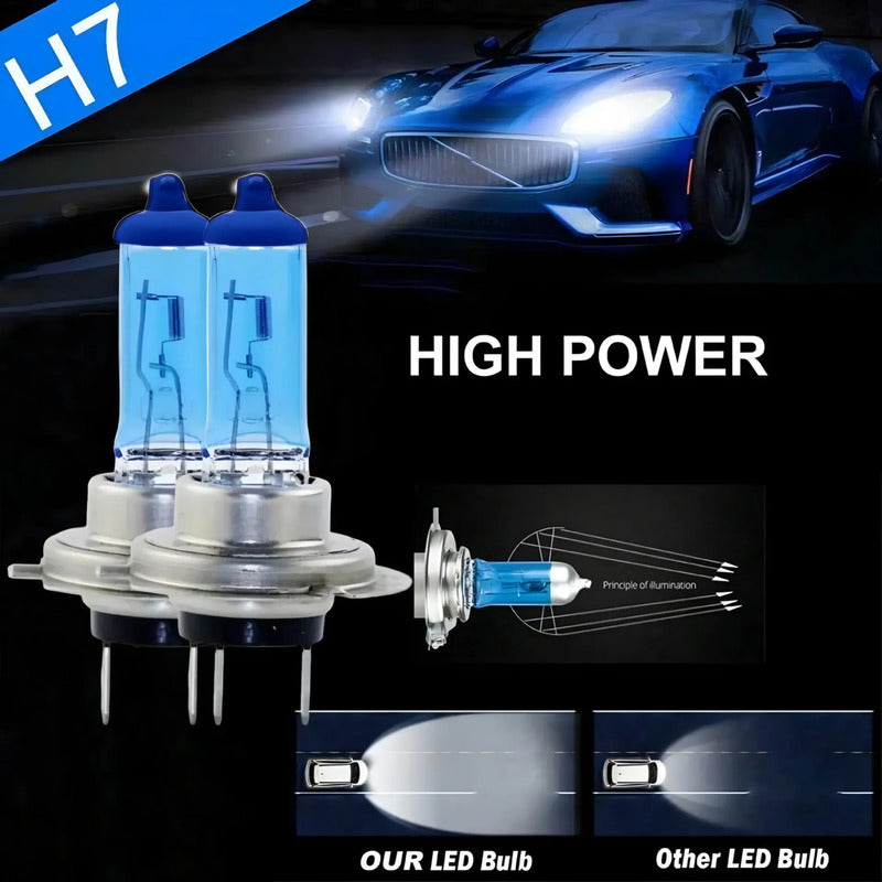 X2 Ampolleta Halógena Luz Xenon Blanca Para Auto 12v 55w R&c H7 Halogena