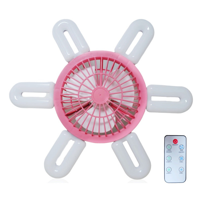 Ventilador De Techo + Ampolleta 6 Aspas E27 + Control Remoto