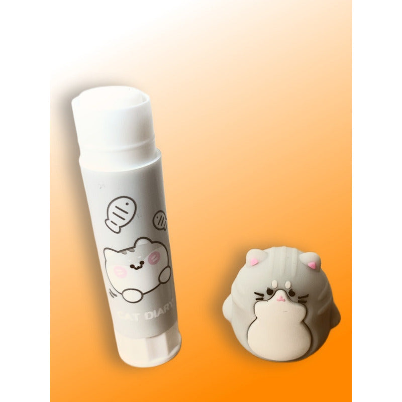 Pegamento En Barra Gato Kawaii Stick Fix Adhesivo Barra Cat
