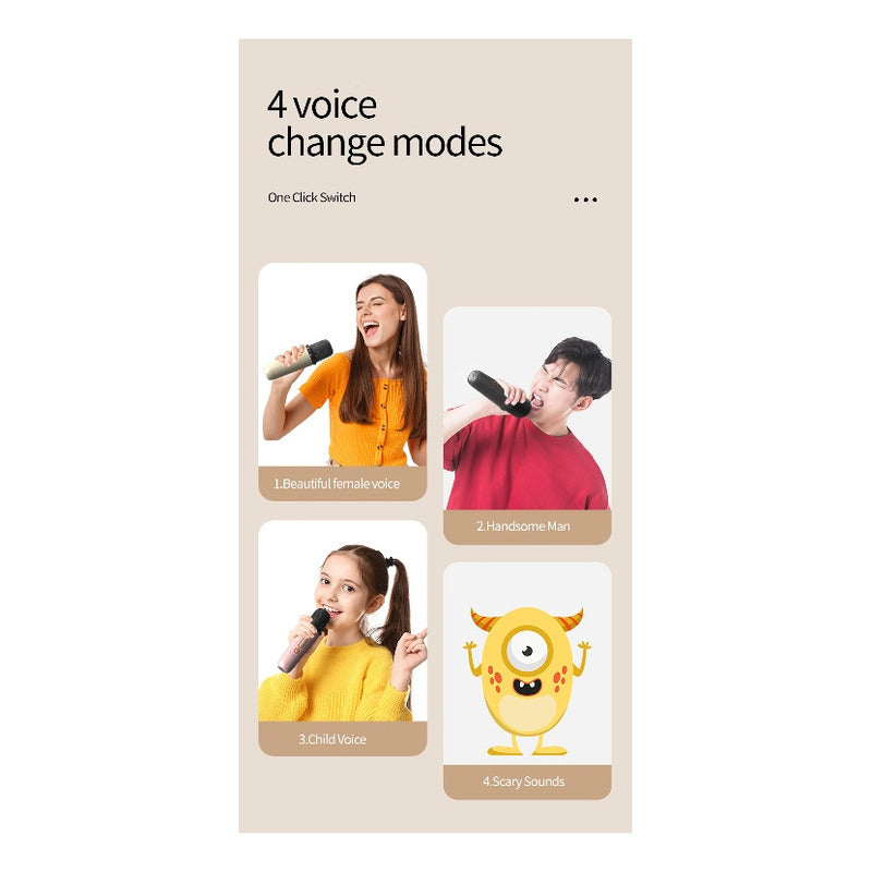 Mini Karaoke Parlante Bt Con Luz + Micrófono Inalámbrico Ryc
