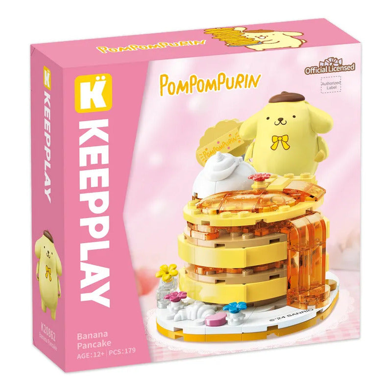 Set Bloques De Construcción Keeppley Hello Kitty Y Amigos 179 Pompompurin Banana Pancake 7942